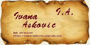 Ivana Ašković vizit kartica